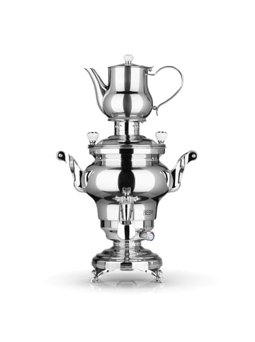 BEEM Samowar Odessa+ 3l 1800W Edelstahl mit Dispenser + GB-Adapter Silber
