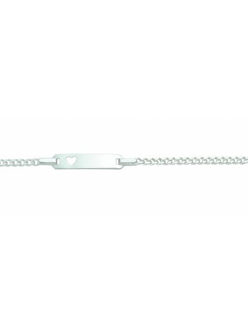 Adeliás Damen 925 Silber Flach Panzer Armband 14 cm Ø 2,4 mm in silber