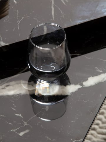 KADIMA DESIGN Couchtisch 2er Set MONOBLOC Hochglanz Sofatisch mit Marmor in Schwarz