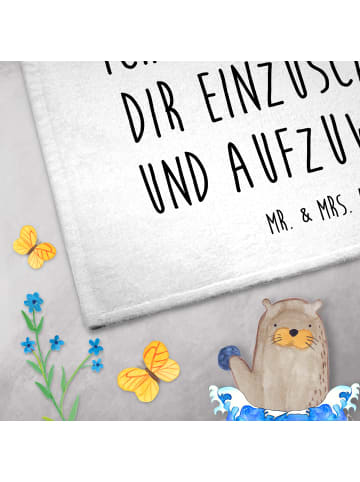 Mr. & Mrs. Panda Gästehandtuch Pinguine Einschlafen mit Spruch in Weiß