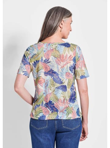 GOLDNER Shirt Elegantes Oberteil mit Lochdetail in bunt / gemustert