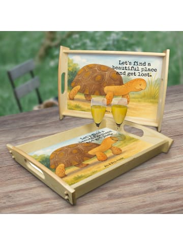 Mr. & Mrs. Panda tablett holz Schildkröte MHerzieren Design mit... in Weiß