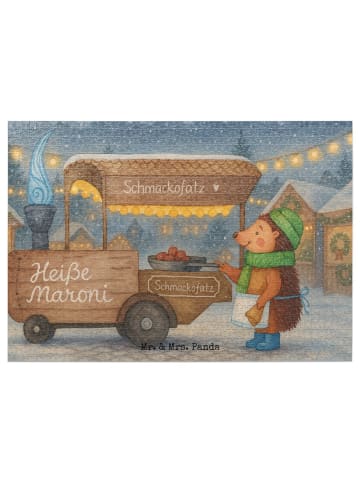 Mr. & Mrs. Panda Puzzle Igel Maronen Design ohne Spruch in Weiß