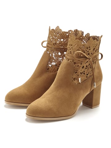 LASCANA High-Heel-Stiefelette in camelfarben