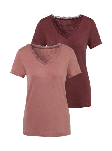 LASCANA T-Shirt in aubergine, rose