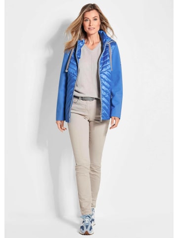 GOLDNER Steppjacke mit abnehmbarer Kapuze in blau