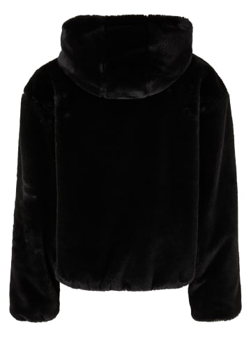 Urban Classics Urban Classics Full Zip Faux Fur Hoodie in black