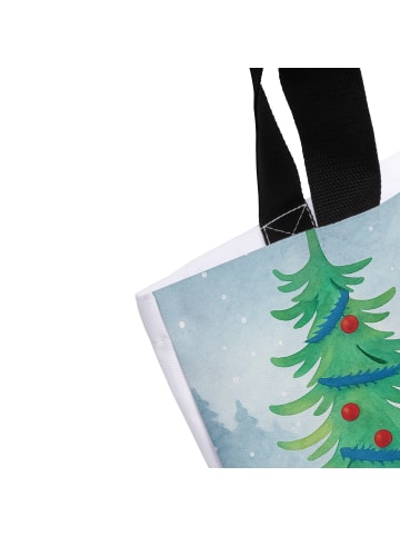 Mr. & Mrs. Panda Shopper Tasche Pinguin Weihnachtsbaum Design oh... in Weiß