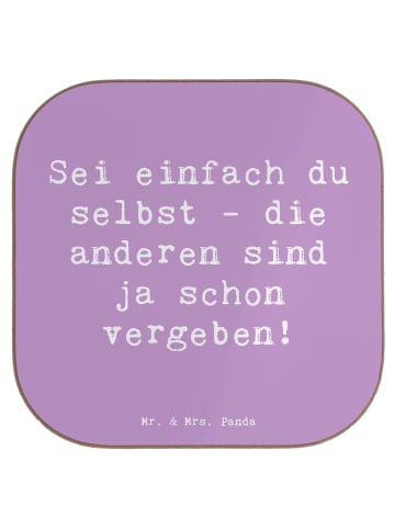 Mr. & Mrs. Panda Glas-Untersetzer Spruch Selbstakzeptanz Einziga... in Lavendeltraum
