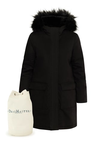 DreiMaster Vintage Winterparka + Shopping Bag - Set in Schwarz