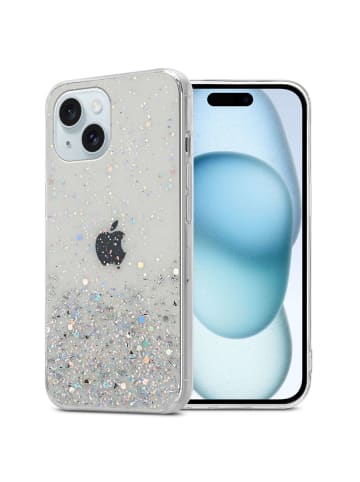 cadorabo Hülle für Apple iPhone 15 Glitter in Transparent mit Glitter