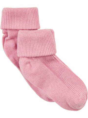 Minymo Kinder Socken "Baby rib sock w. fold (2-pack)" in Rosa
