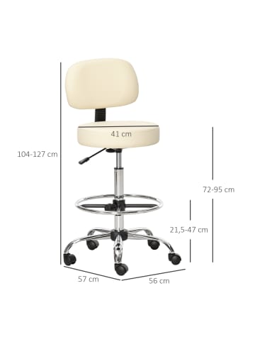 HOMCOM Barhocker-56B x 57T x 104-127H cm-Beige