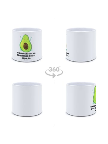 Mr. & Mrs. Panda XL Blumentopf Avocado Glücklich mit Spruch in Weiß