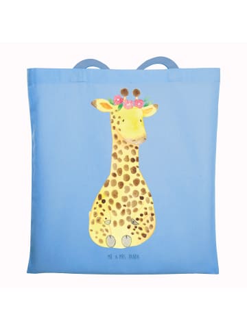 Mr. & Mrs. Panda Strandtasche Giraffe Blumenkranz ohne Spruch in Sky Blue
