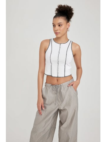 DeFacto Crop-Top FITTED in Off Weiss