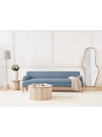 Beliani 3-Sitzer Sofa SOSJO in Blau/Braun - (W) 219 x (H) 74 x (L) 83 cm