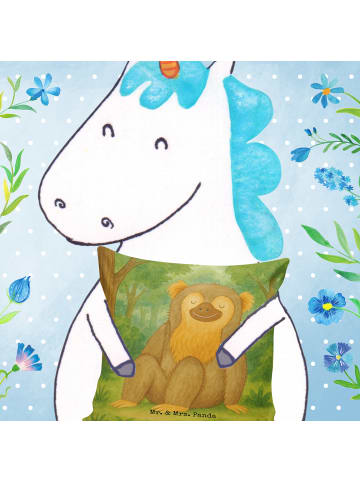 Mr. & Mrs. Panda flauschkissen Affe Design ohne Spruch in Weiß