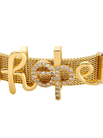 Steel_Art Mesh Armkette für Frauen Mesh Armband Hope poliert in Goldfarben
