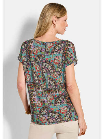 GOLDNER Kurzgröße:  Blusenshirt Viskoseshirt mit Muster-Mix in bunt / gemustert