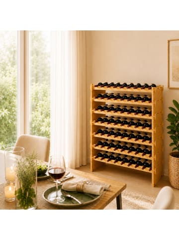 relaxdays Weinregal in Natur - (B)85 x (H)94 x (T)25,5 cm