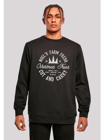 F4NT4STIC Sweatshirt Weihnachten Trees Farm Retro Sign in schwarz
