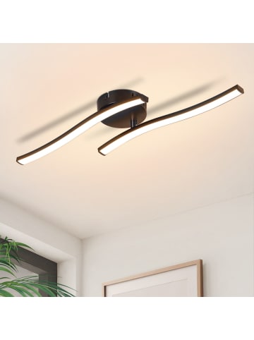 ZMH Deckenleuchte LED in Schwarz 12W Modern 3000K Warmweiß