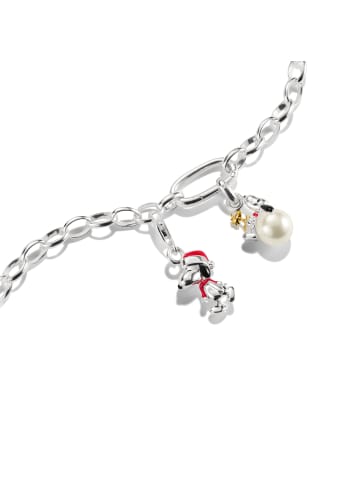 Thomas Sabo Charm-Anhänger Mit Perle Snoopy & Woodstock Santa Edition Peanuts Connect in silber, gold, bunt