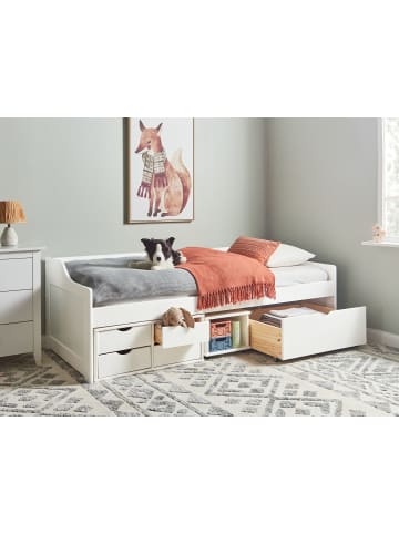 Beliani Tagesbett ROYVILLE in Weiß/Braun - (W) 96 x (H) 69 x (L) 206 cm