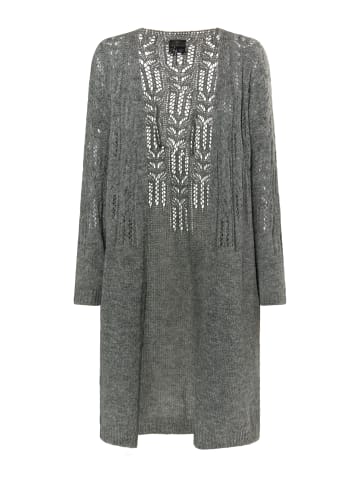 DreiMaster Klassik Long Cardigan in Grau Melange