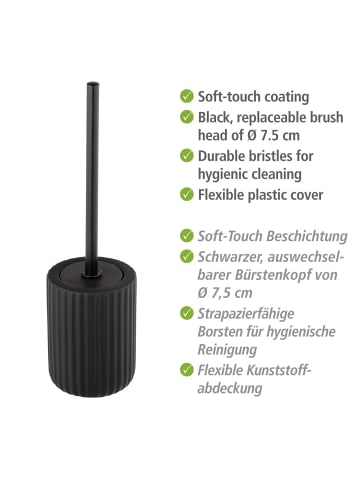 Wenko Keramik WC-Garnitur Belluno Schwarz, WC-Garnitur Belluno Schwarz Keramik, Keramik WC-Garnitur Mod. Belluno Schwarz in Schwarz
