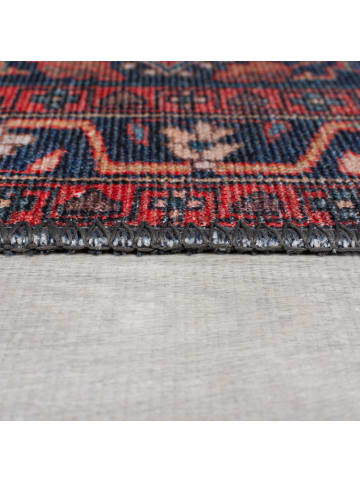 KADIMA DESIGN Waschbarer Teppich Medallion Muster, Orientalisch, Wohnzimmer in Rot