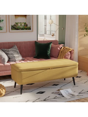 HOMCOM Sitzbank-101L x 38,5B x 44,5H cm-Gelb