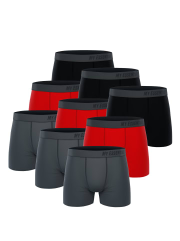 Unbekannt Boxershorts My Essential 9 Pack Boxers Cotton Bio in Red