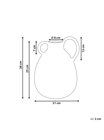 Beliani Blumenvase DORY in Weiß/Bunt - (W) 21 x (H) 28 x (L) 21 cm