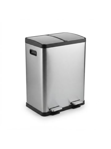 relaxdays Mülleimer in Silber - 2 x 30 Liter