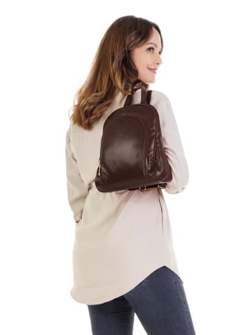 Cluty City-Rucksack echt Leder in braun