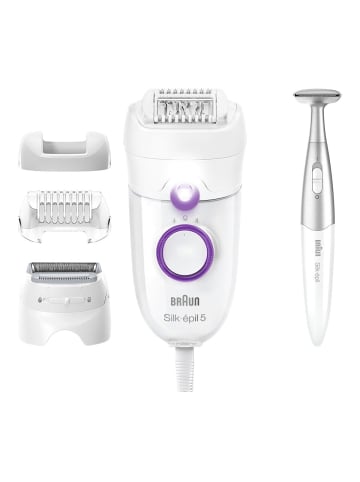 Braun Epilierer "Silk-épil 5-825P 3D All-In-One" in Weiß/Lila