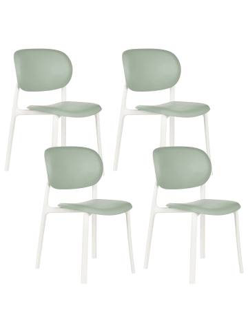 Beliani 4er-Set Esszimmerstuhl MUSANO in Grün/Weiß