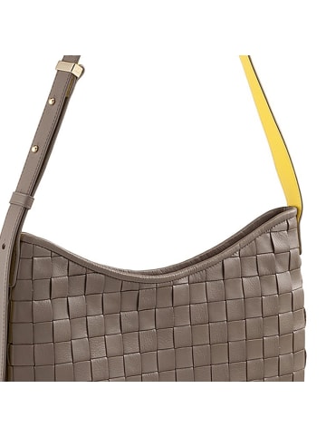DuDu Sylvie Schultertasche Leder 36.5 cm in taupe