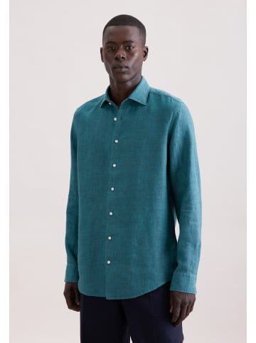 Seidensticker Leinenhemd Shaped in Türkis