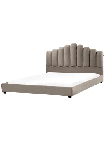 Beliani 2-tlg Doppelbett VINCENNES in Beige/Schwarz