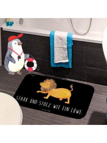 Mr. & Mrs. Panda Badezimmermatte Sternzeichen Löwe mit Spruch in Schwarz