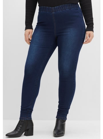 sheego Jeggings in dark blue denim