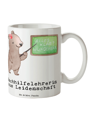 Mr. & Mrs. Panda Tasse Nachhilfelehrerin Leidenschaft mit Spruch in Weiß