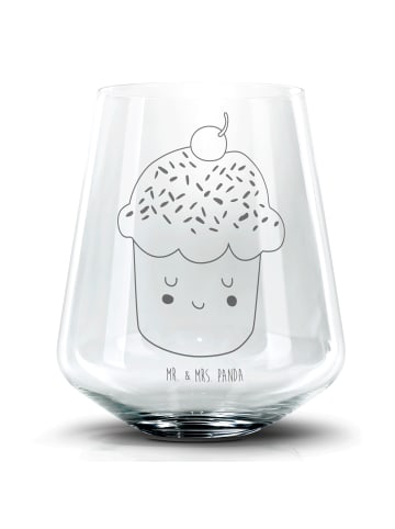 Mr. & Mrs. Panda Blümchentail Glas Cupcake ohne Spruch in Transparent