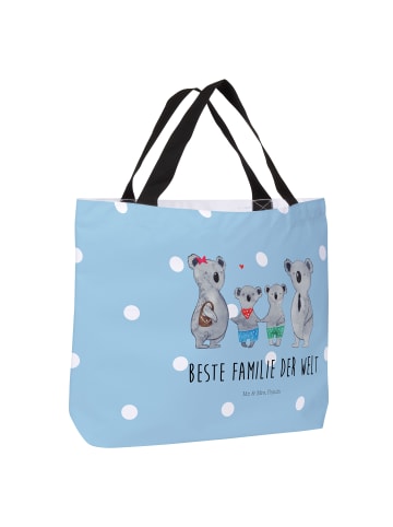 Mr. & Mrs. Panda Shopper Koala Familie zwei mit Spruch in Blau Pastell