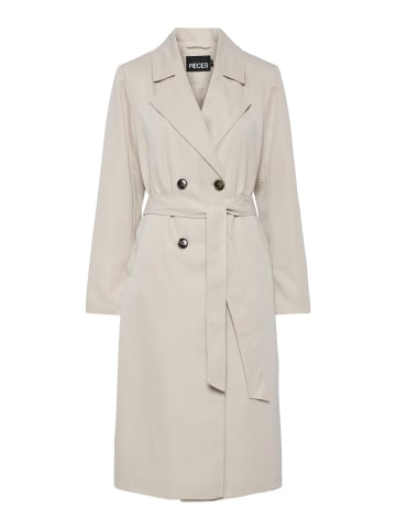 Pieces Trenchcoat in Silver Gray
