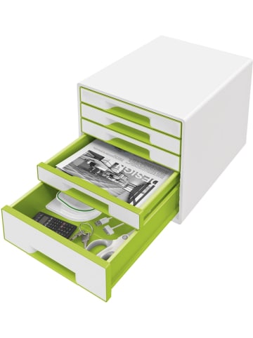 Leitz Schubladenbox Wow Cube 5 Schubladen Polystyrol weiß/grün