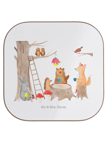 Mr. & Mrs. Panda gläseruntersetzer Waldtiere Picknick mit Spruch in Weiß